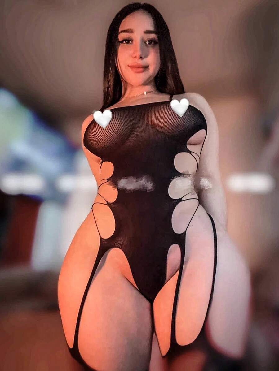 Fishnet Bodysuit with Thigh-High Stockings