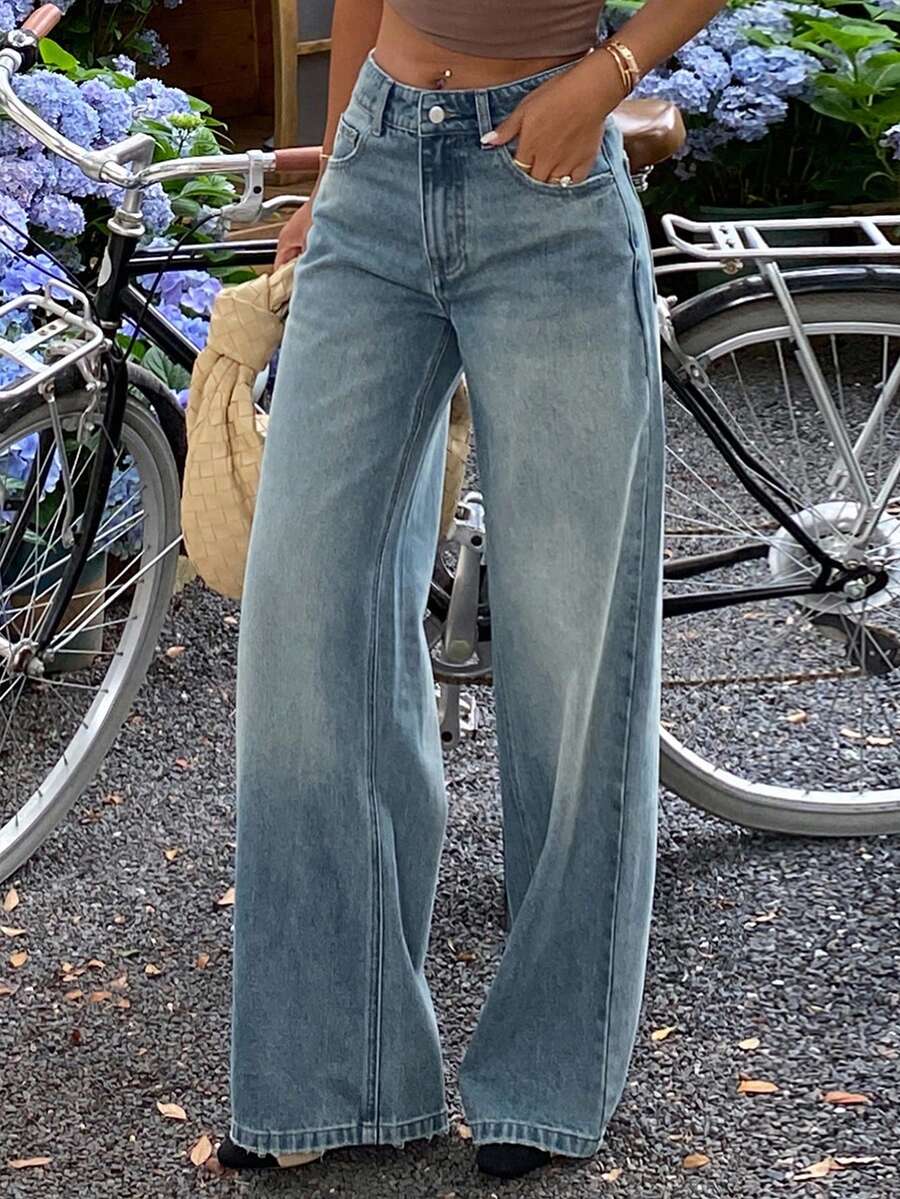 Casual Straight Leg Jeans