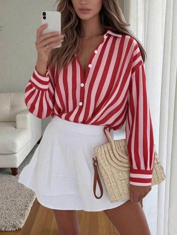 Colorblock Striped Jacket Shirt