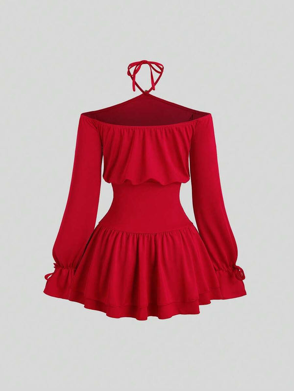 French-Style Off-Shoulder Bodycon Dress