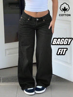 Low Waist Wide Leg Jeans - 1