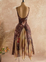 Boho Asymmetric Knit Mesh Dress - 2