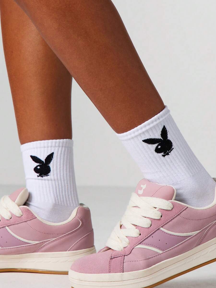 White Bunny Logo Crew Socks
