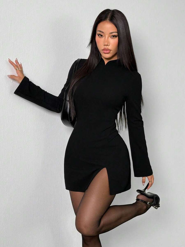 Midnight Muse Backless Mini Dress