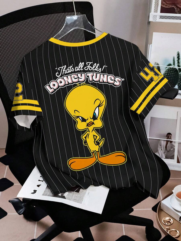 Colorblock Cartoon Graphic Tee