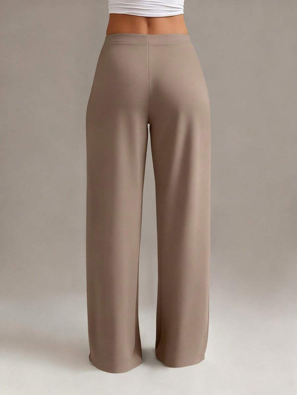 High-Waist Straight-Leg Pants