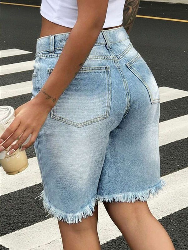 Frayed Denim Short