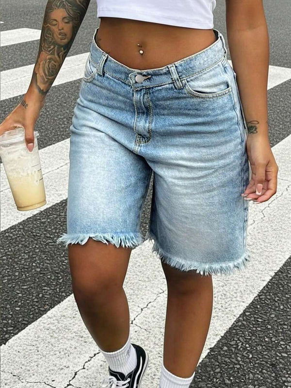 Frayed Denim Short