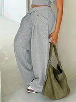 Criss-Cross Waist Wide-Leg Pants - 3