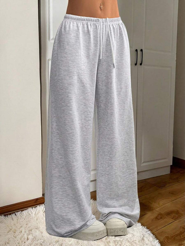 Loose Drawstring Wide Leg Sweatpants