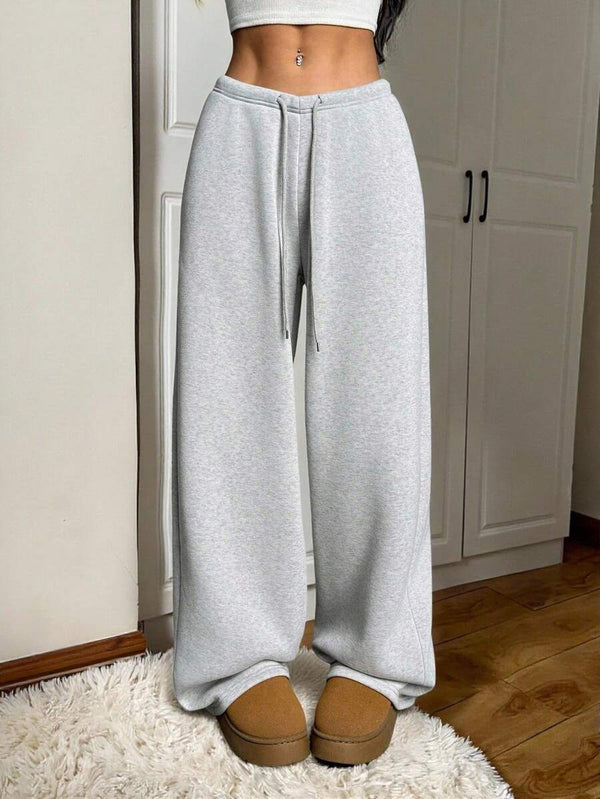 Loose Fit Wide Leg Brown Sweatpants