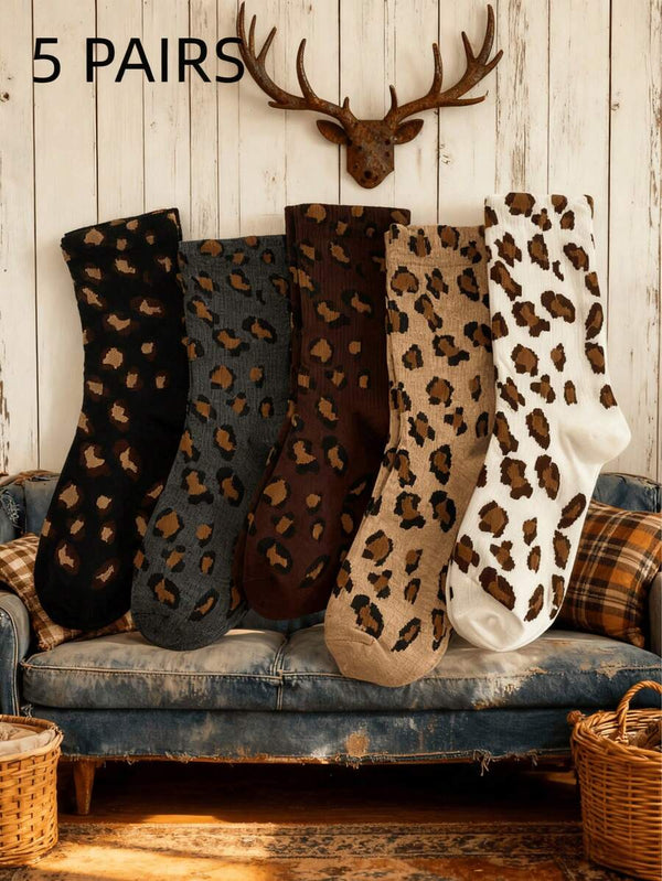 Leopard Print Ankle Socks