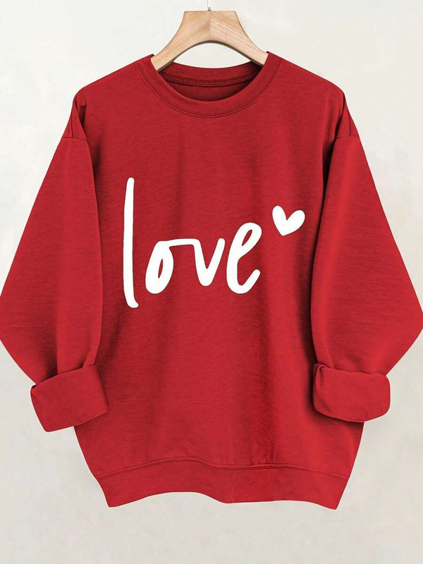 Valentine’s Letter Print Sweatshirt