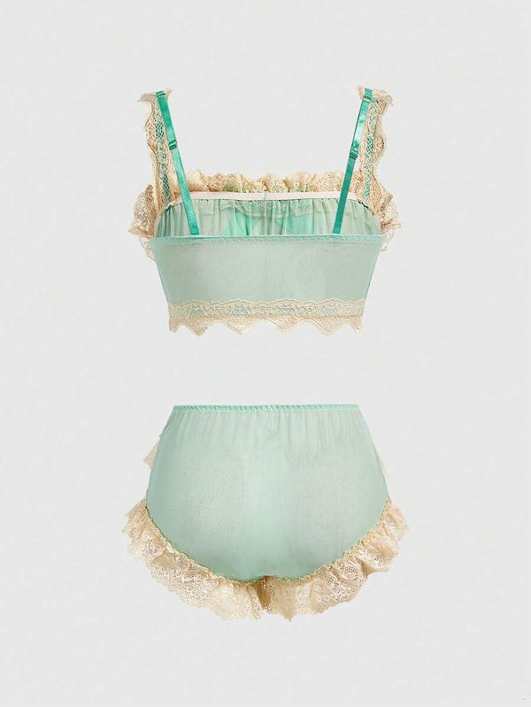 Floral Lace & Mesh Lingerie Set
