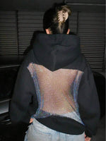 Backless Mesh Hooded Sweatshirt - 3