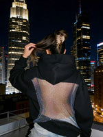 Backless Mesh Hooded Sweatshirt - 4