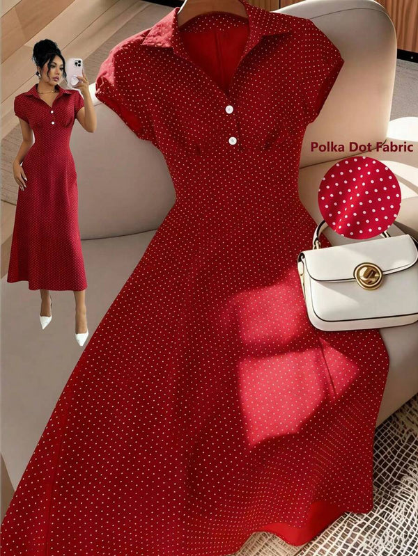 Vintage Polka Dot A-Line Dress
