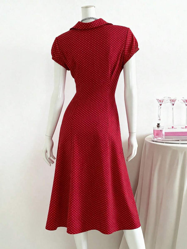 Vintage Polka Dot A-Line Dress