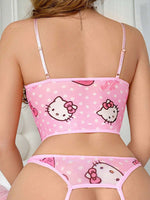 Hello Kitty Print Pajama & Lingerie Set - 3