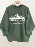 "Faith Can Move Mountains" Graphic Sweatshirt - 4