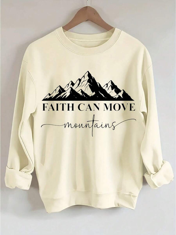 "Faith Can Move Mountains" Graphic Sweatshirt