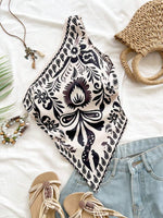 Asymmetrical Backless Floral Blouse - 1