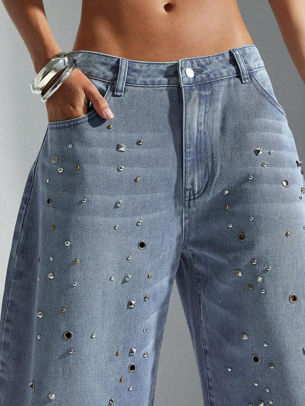 Baggy Rhinestone Jeans