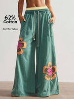 Boho Knit Patchwork Wide Leg Pants - 1