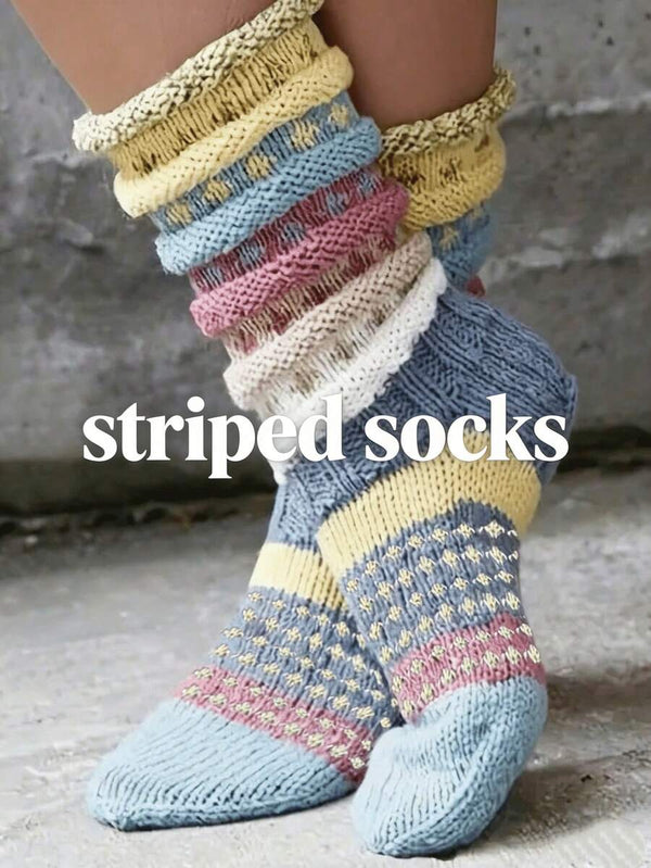 Striped Mid-Calf Socks