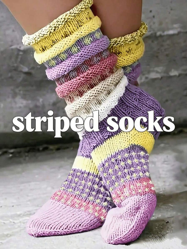 Striped Mid-Calf Socks
