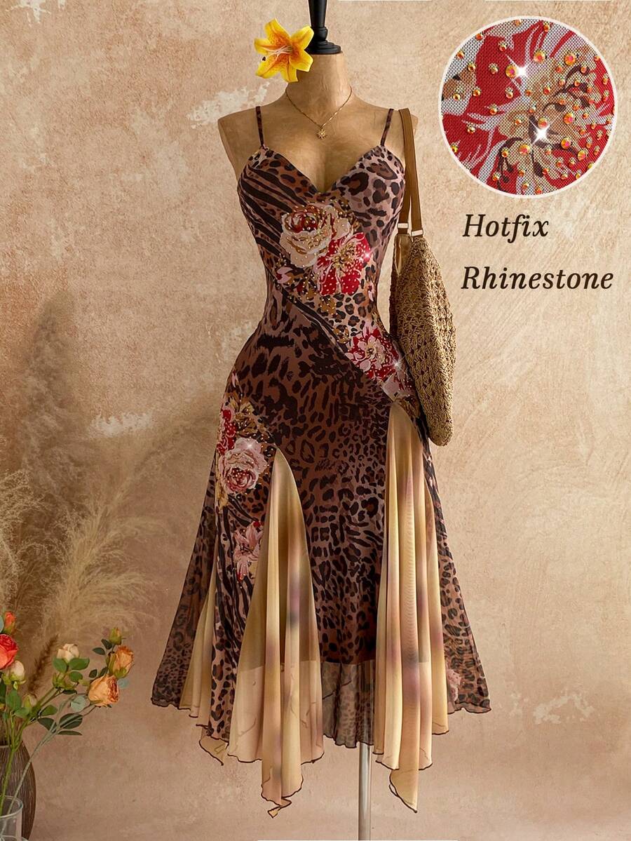 Boho Asymmetric Knit Mesh Dress