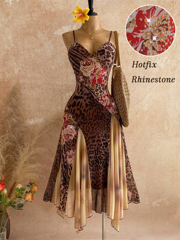 Boho Asymmetric Knit Mesh Dress