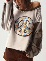 Casual Patchwork Knit Sweatshirt - 5