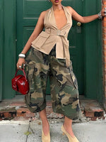 Camo Wide-Leg Cropped Jeans - 1