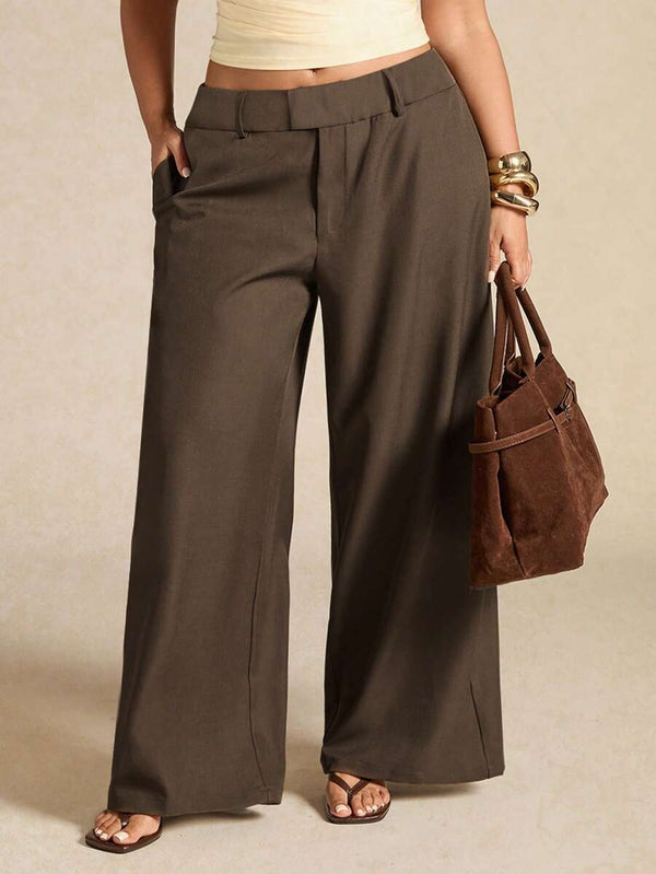 Plus Size Asymmetric Office Pants