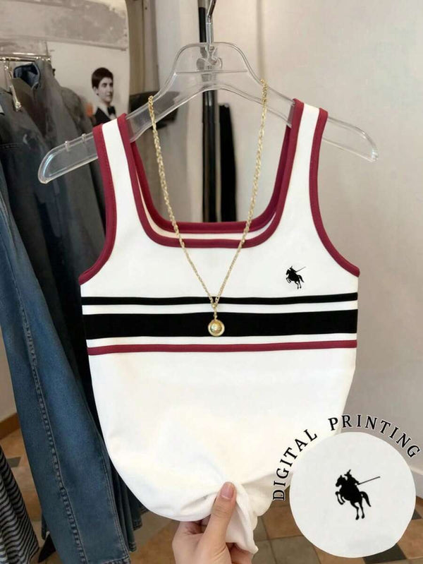 Striped Crew Neck Tank Top