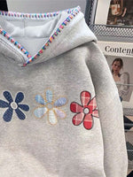 Plus Size Embroidered Drawstring Sweatshirt - 4