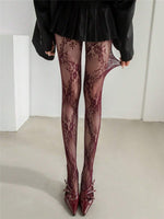 French Retro Lace Pantyhose - 4