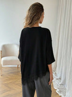 Asymmetrical Hem Lace Patchwork Tee - 2