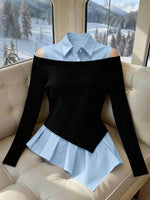 2-in-1 Off-Shoulder Ribbed Knit Top - 5