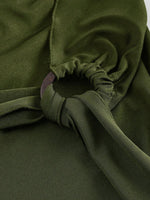 Plus Size Army Green Asymmetrical Wrap Skirt - 3