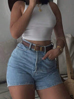 Casual Stretchy Denim Shorts - 4
