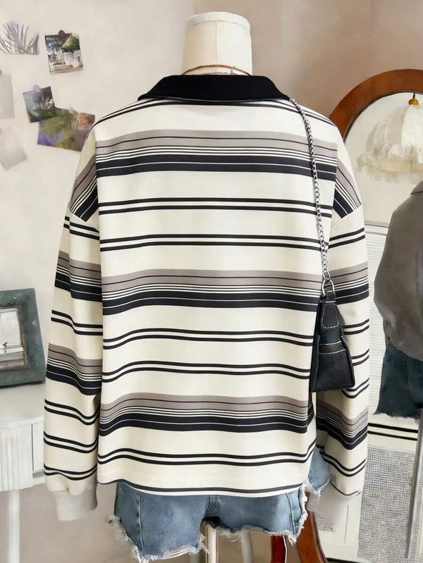 Colorblock Striped Sweatshirt