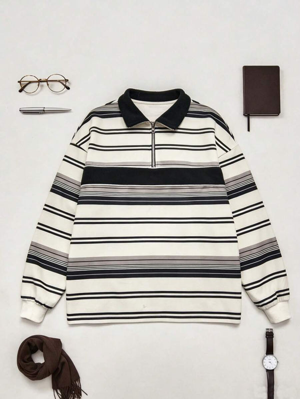 Colorblock Striped Sweatshirt
